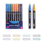 Фломастери C 64539 контурні, 8 кольорів, металізовані, для декору, фото 3