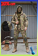 Зимний армейский военный костюм на флисе мультикам куртка и штаны Армейский тактический костюм всу