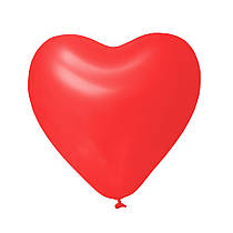 Латексні кульки-серця 11" пастель 130 червоний 20 шт Everts