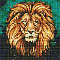 Алмазная мозаика "Роскошный лев" Идейка AMO7505 40х40 см