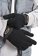Перчатки мужские сенсорные акриловые с начесом черного цвета 170925P