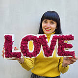 Слово любов ( лав, лове) з дерева та моху - Подарунок та декор на день святого Валентина, весілля, фото 7