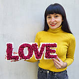 Слово любов ( лав, лове) з дерева та моху - Подарунок та декор на день святого Валентина, весілля, фото 8