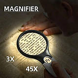 Ручна лупа ювелірна з LED-підсвіткою "Eagle Magnifier" 45Х, фото 3