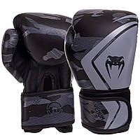 Перчатки боксерские на липучке VENUM Challenger BO-3397 (р-р 10oz, черный-серый)