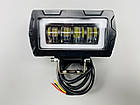 Фара LED прямокутна 6 Led діодів 3D лінза 9-32V 6000К, IP67 світлодіодна протитуманна фара, фото 5