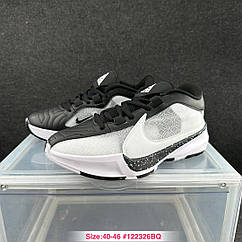 Eur40-46 кросівки Nike Zoom Freak 5 чорно-білі чоловічі баскетбольні