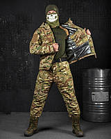 Тактический зимний костюм на Omni Heat мультикам рипстоп Военный утепленный костюм на холлофайбере мультикам