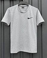 Мужская футболка Nike серая хлопковая летняя | Тенниска Найк спортивная на лето (N)