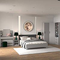 Комплект мебели в спальную комнату БРИЗ из 7 позиций Серый