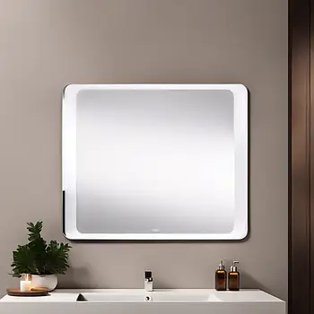 Дзеркало прямокутне з LED-підсвічуванням Qtap Leo 800х700 мм настінне, дзеркала для ванної