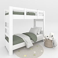 Кровать двухэтажная разборная с ламелями на деревянном основании Тандем 2 1800х2064х866 мм Белый