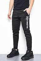 Спортивные штаны мужские на флисе черного цвета 170535P