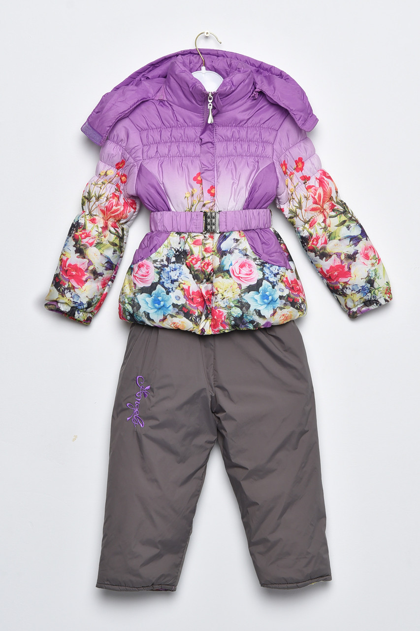 Куртка та напівкомбінезон дитячий для дівчинки єврозима фіолетового кольору р.15 169526P