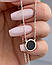 Срібні сережки з золотими накладками з чорним каменем (1,2 см) РН-608, фото 9