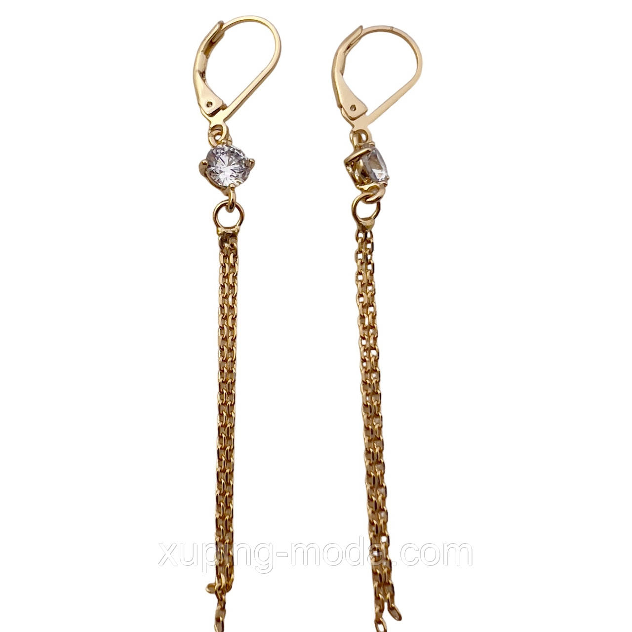 Сережки жіночі ксюпінг. 70 мм. 18 к, фото 1