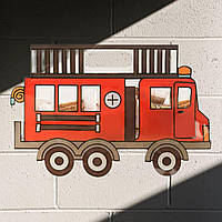 Пакет дитячий фігурний Пожежна машина із зіп застібкою для продуктів і частувань харчовий 27х17х4 см