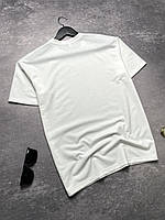 Мужская футболка ОВЕРСАЙЗ белая Loud повседневная удлиненная с круглым вырезом на лето