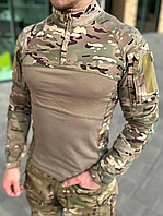 Тактична сорочка мультикам для військових всу ubacs камуфляж, Армейська чоловіча кофта убакс осінній multicam