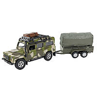 Игровой набор Land Rover Defender Mилитари TechnoDrive 520027.270 с прицепом, Land of Toys