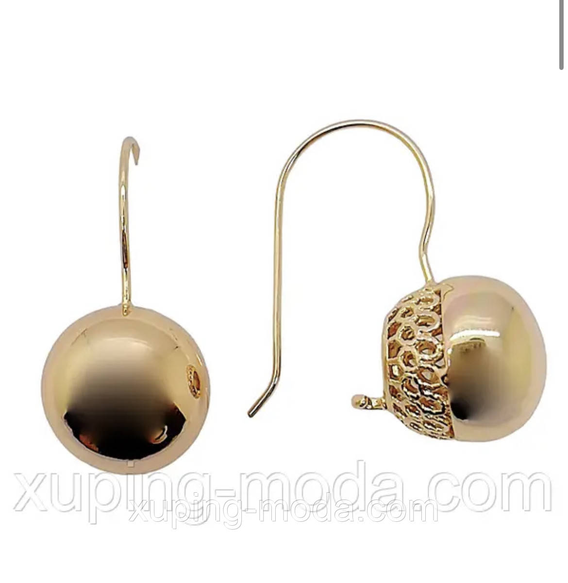 Сережки кульки xp. 35х20мм. 18 к