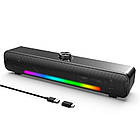 Колонка комп'ютерна бездротова ONIKUMA L16 RGB USB чорна, фото 3