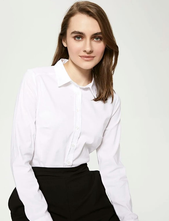 Біла жіноча сорочка LC Waikiki/ЛС Вайкікі з класичним коміром