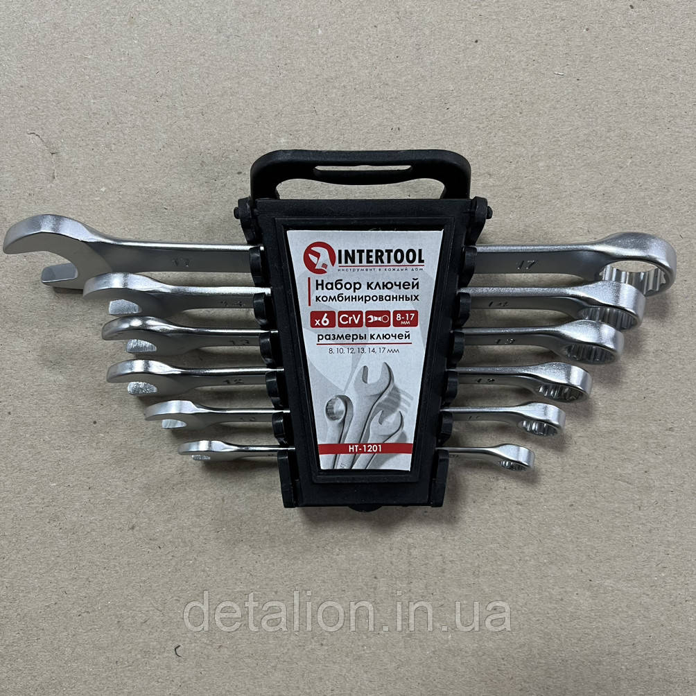 Набір ключів комбінованих 6 од., 8-17 мм Cr-V INTERTOOL HT-1201