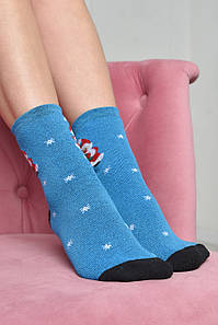 Шкарпетки махрові жіночі блакитного кольору розмір 23-25(36-39) 169040P
