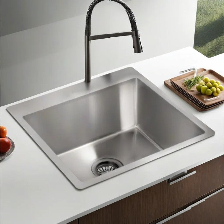 Мойка для кухни Kroner KRP Gebürstet - 5050HM (3,0/1,0 мм) Мойка на кухню из нержавеющей стали - фото 1 - id-p1839295653