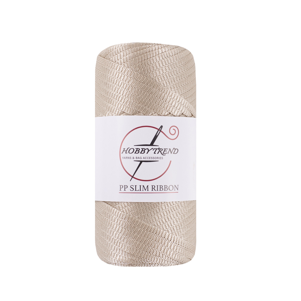 Шнур трикотажний ПП Hobby Trend Slim Ribbon. Молочний 250г, 140м, 5 мм