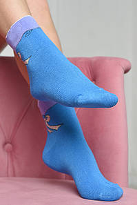 Шкарпетки махрові жіночі медичні без гумки блакитного кольору розмір 36-41 169094P