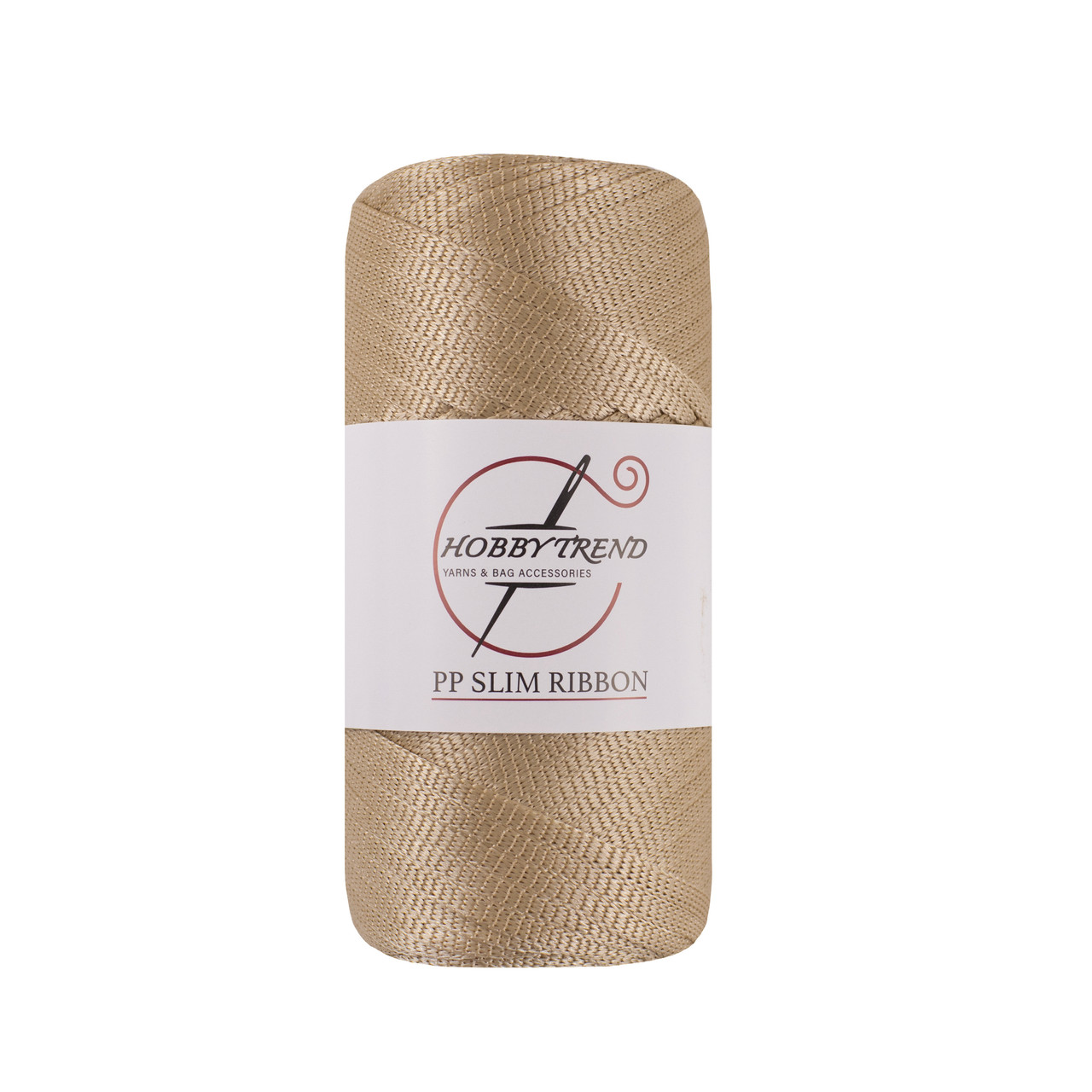 Шнур трикотажний ПП Hobby Trend Slim Ribbon. Бежевий 250г, 140м, 5 мм