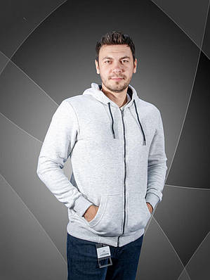 Батник худі Madmext теплий чоловічий L-XXXL, Сірий, L, 48