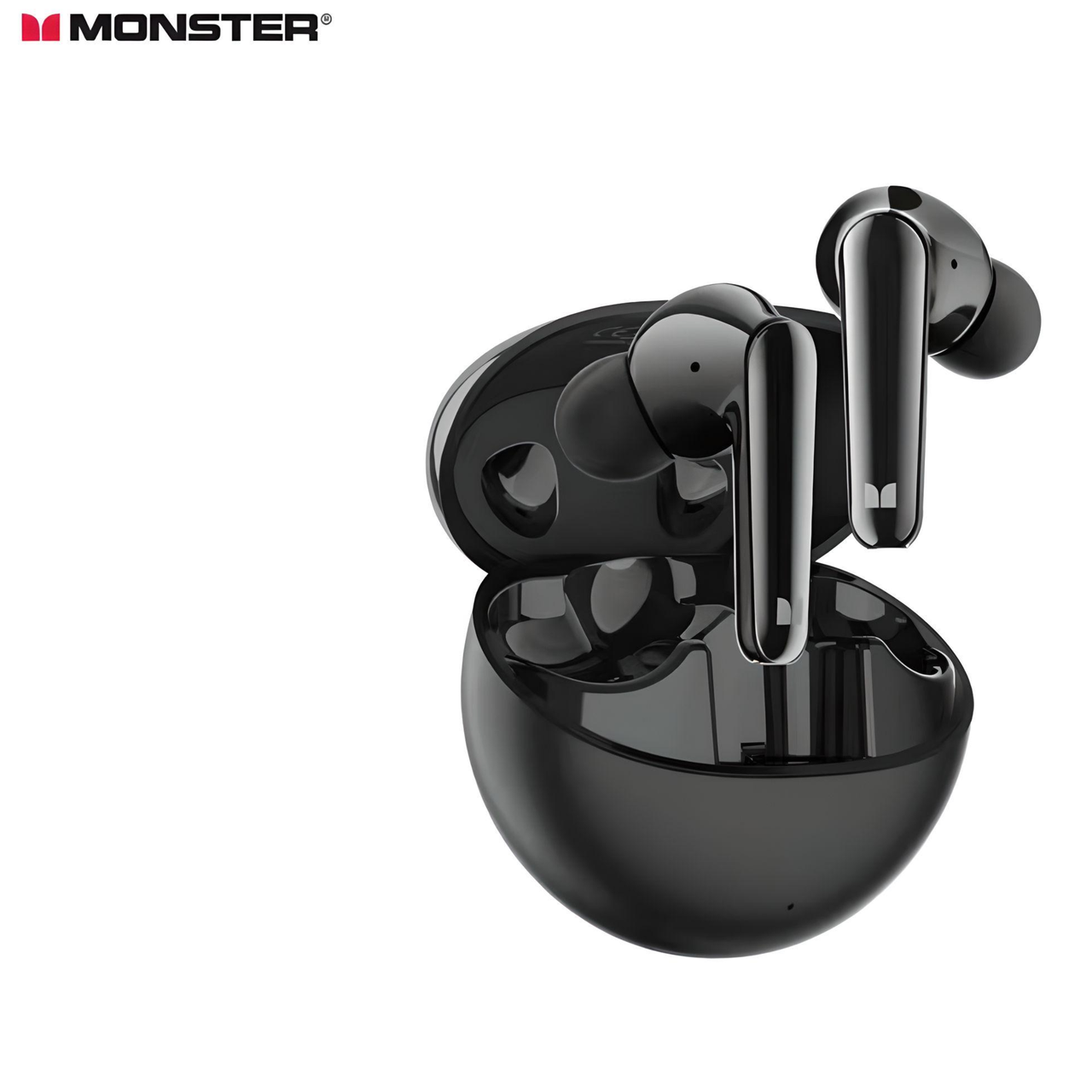 Бездротові вакуумні Bluetooth навушники MONSTER N-LITE 203 AirLinks із зарядним кейсом (black)