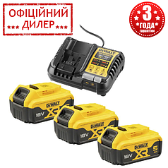 Зарядное устройство DeWALT DCB1104P3 (3 аккумулятора 18 В / 5 Ач в комплекте)