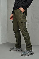 Удобные хаки штаны с карманами на весну, комфортные мужские зеленые штаны карго демисезон