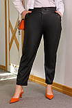 Стильні високі штани з еко-шкіри різних розмірів мокко, фото 4