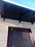 Готовий збірний навіс (дашок) над дверима Dash'Ok 2.05x1 м Fauna, мідь антик, кронштейн моноліт 3 мм, прозорий, фото 4
