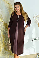 Сукня жіноча 66 розміру коричнева тепла з кишенями