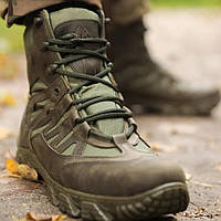 Тактические ботинки для ВСУ Крейзи Олива Air-Tex USA, армейская зимняя обувь, утепленные ботинки олива