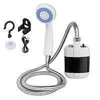 Електричний душ із помпою на акумуляторі Travel shower USB 2200 мАг (металевий шланг). Портативний душ