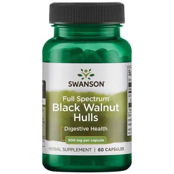 Чорний горіх Swanson Full Spectrum Black Walnut Hulls 500 mg 60 Caps