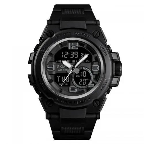 Часы наручные мужские SKMEI 1452BK BLACK, водонепроницаемые мужские часы. Цвет: черный GL-55 - фото 1 - id-p2066570217