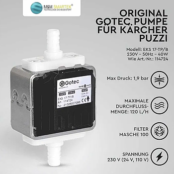 Водяна помпа GOTEC EKS 17-TP/B KARCHER Puzzi Кархер пузи пузі насос з шнуром