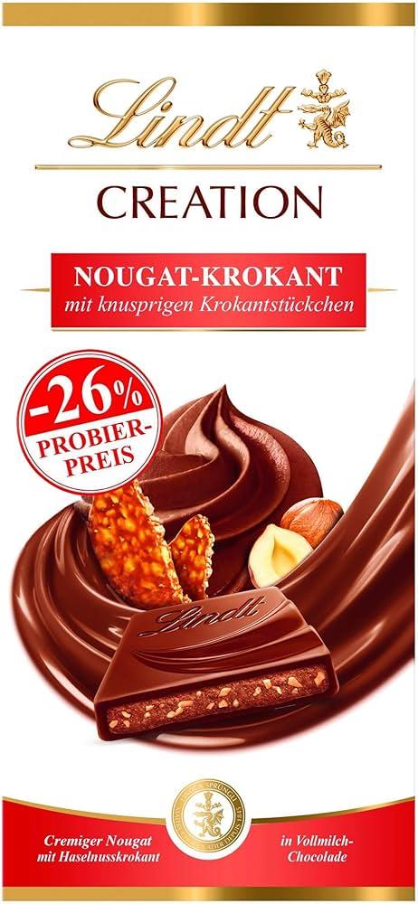 Шоколадка Lindt Creation😍 Nougat Krokant 150 гр. Швейцарія