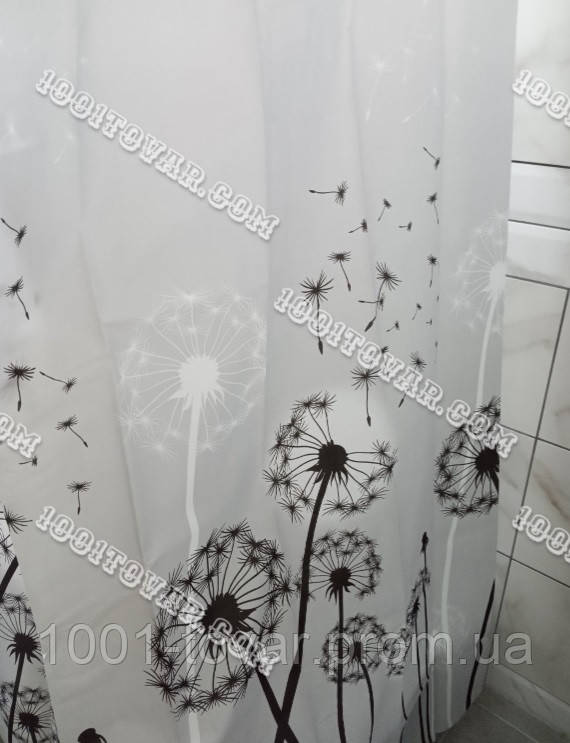 Тканевая шторка для ванной комнаты из полиэстера "Dandelli" (Одуванчики) Jackline, размер 240х200 см., Турция - фото 3 - id-p2066664642
