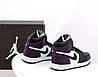 Чоловічі кросівки Nike Air Jordan 1 Purple Black White Найк Аір Джордан 1 високі шкіряні фіолетові демісезон, фото 8