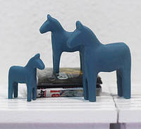 Миниатюра декор скандинавские пони 1.8-3 см Синие 3 шт