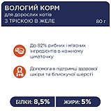 БЛОК 24шт Клуб 4 Лапи вологий корм з тріскою в желе для котів 0,08кг (Клуб 4 Лапи With Cod Fish), фото 7